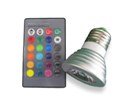 3W RGB LED Луничка E27 220V с Дистанционно Управление